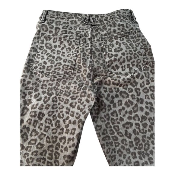 Good American Lucky Leopard Skinny Jeans Gray High Rise Stretchy Sz 10 - Picture 4 of 7